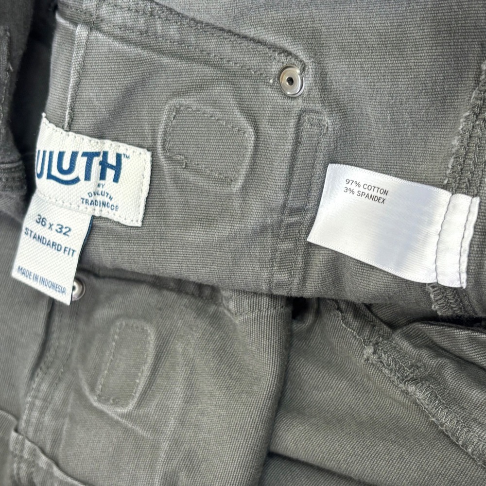 DULUTH TRADING CO Flex Fire Hose Pants Mens Cargo Work Pants Grey Utility 36X32 - Picture 16 of 16
